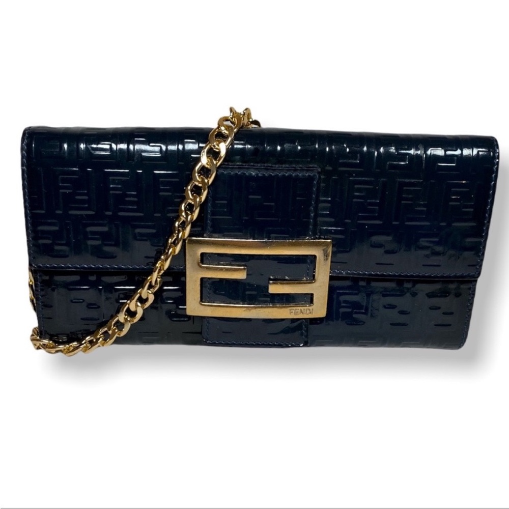 Fendi Embossed Chain Wallet